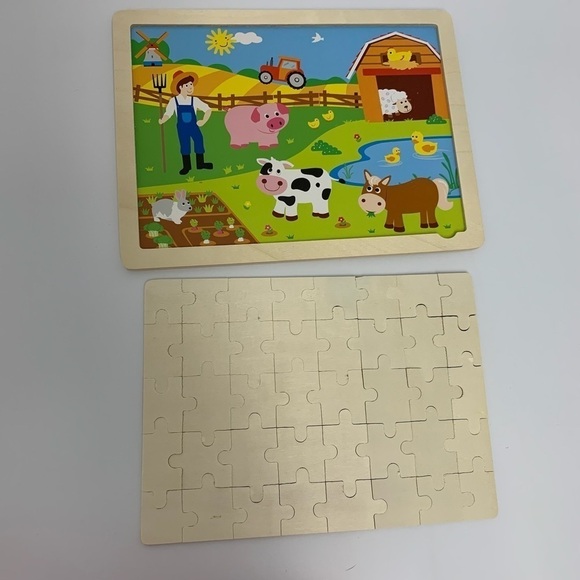 Set of 2 Jigsaw Puzzle Farm Animals and dinosaurs - Picture 8 of 11
